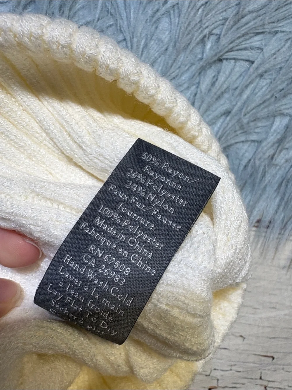 Vince Camuto Cream Pom Cable Knit Beanie Hat